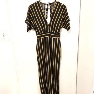 Deep V Wide Leg Jumpsuit